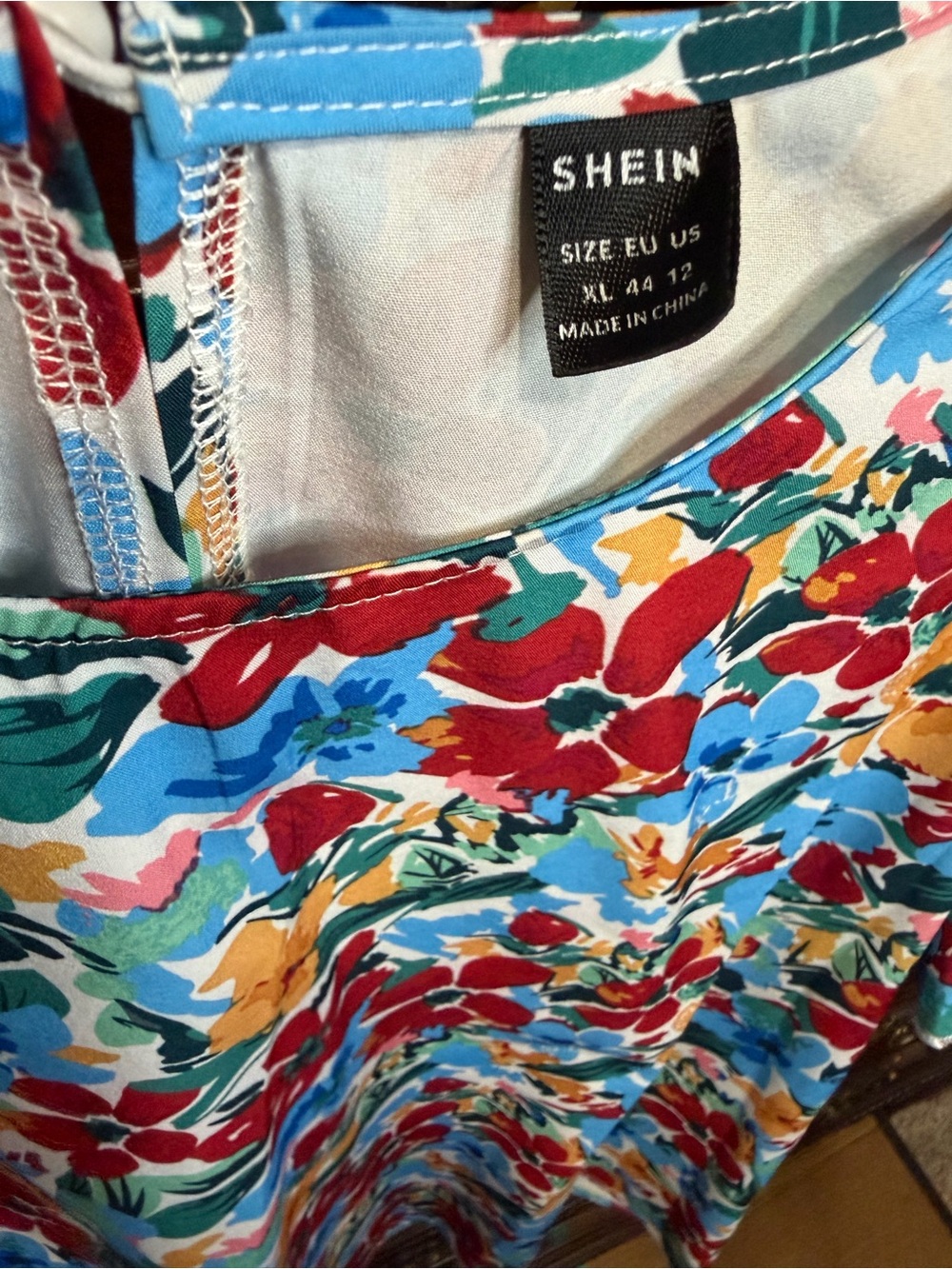 Women’s Floral Ruffle Sleeve Top - Bright Multi - Picture 3 of 5